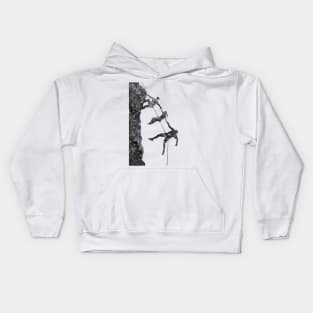 Climber friend black and white Kids Hoodie